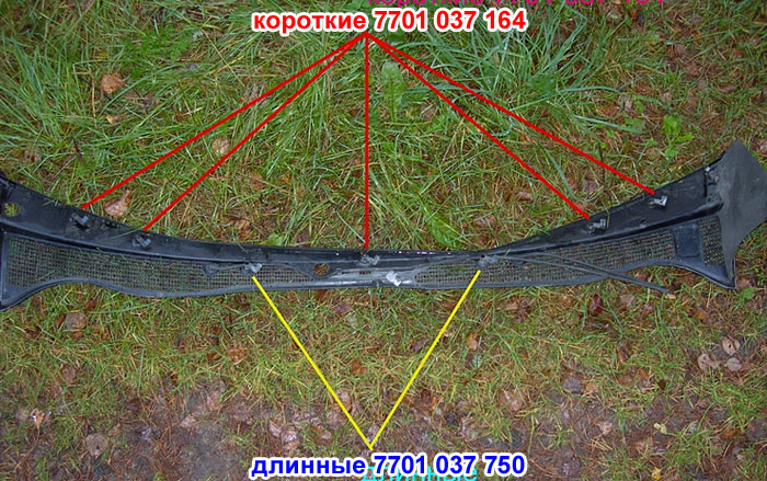 Два типа клипс — короткие и длинные (Safrane II)