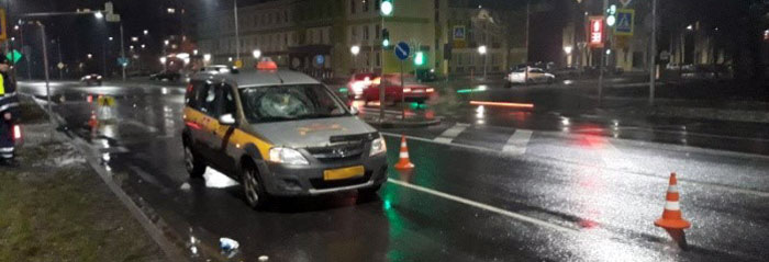 Последствия ДТП в Пинске на перекрестке улиц Брестская и Революционная (14.02.2020)
