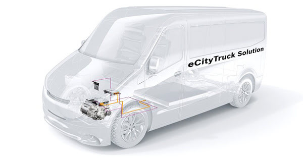 Трансмиссия eCityTruck обеспечивает малошумное вождение при нулевом значении локальных выбросов
